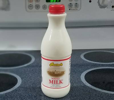 whole-milk bottle of whole milk