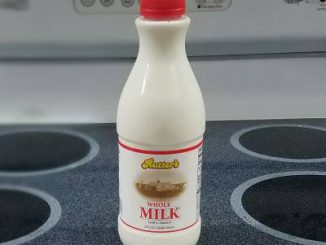 bottle of whole milk