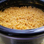 Mac and Cheese keeping warm in a slow cooker