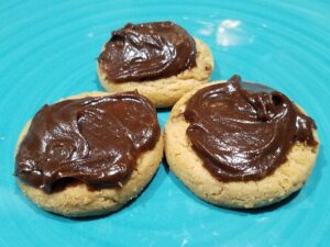 Chocolate Peanut Butter Spread on butter cookies