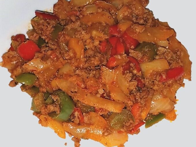 Chorizo onions and peppers - Featured Image Chorizo sausage onions and peppers