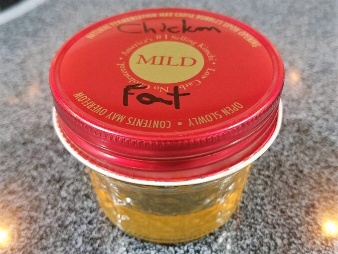 Chicken Fat 2 of 2 Chicken fat in a glass container