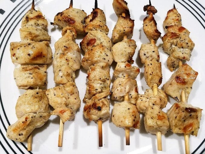 Chicken Souvlaki Chicken Souvlaki on skewers