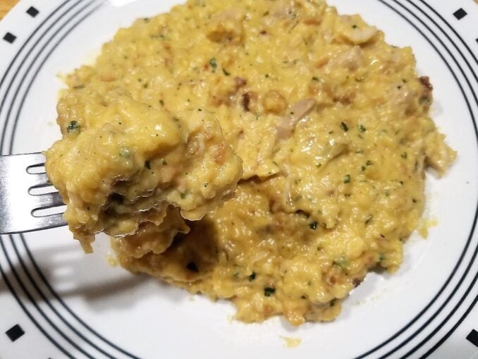 Velveeta Cheesy Chicken Stuffing 1 of 2 Velveeta Cheesy Chicken Stuffing on a plate