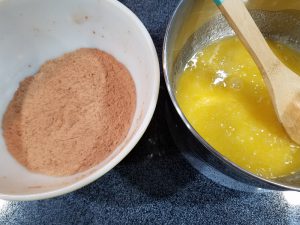 Brownie ingredients ready to be combined