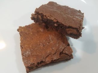 Brownies on a plate ready to eat