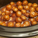 grape jelly bbq meatballs in a crockpot