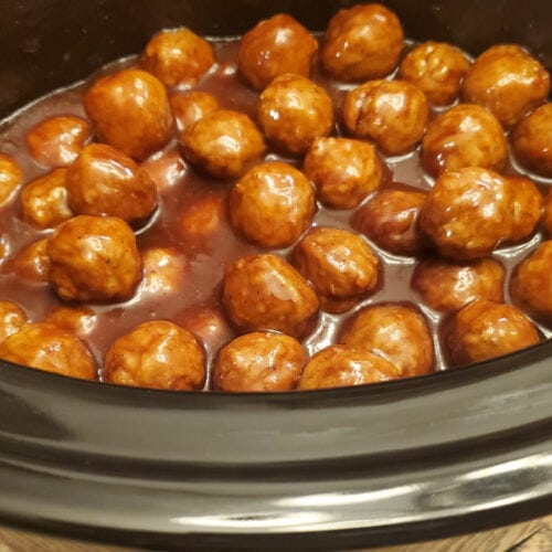 Slow Cooker Grape Jelly BBQ Meatballs Shawn On Food